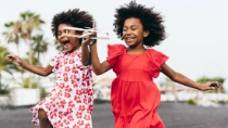 Two African children playing