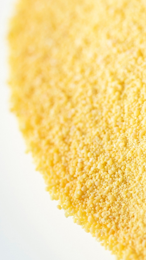 Photo of Lutavit A/D3 1000/200 NXT granulate in a petri dish