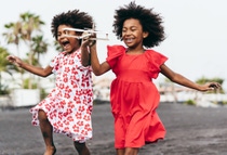 Two African children playing